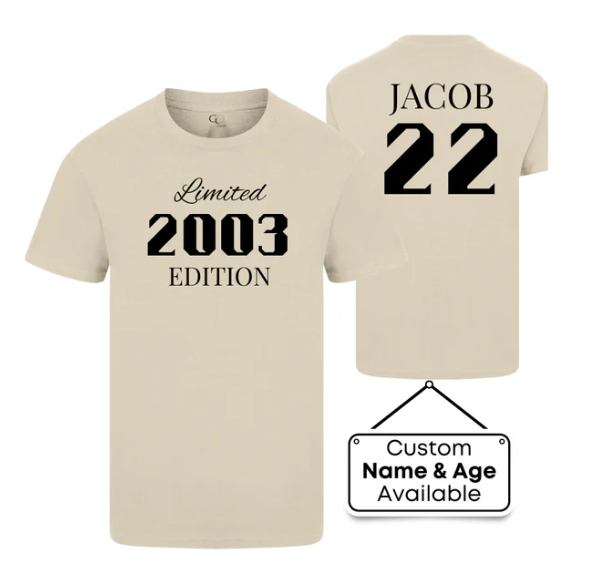 Custom Name and Year Birthday Tshirt