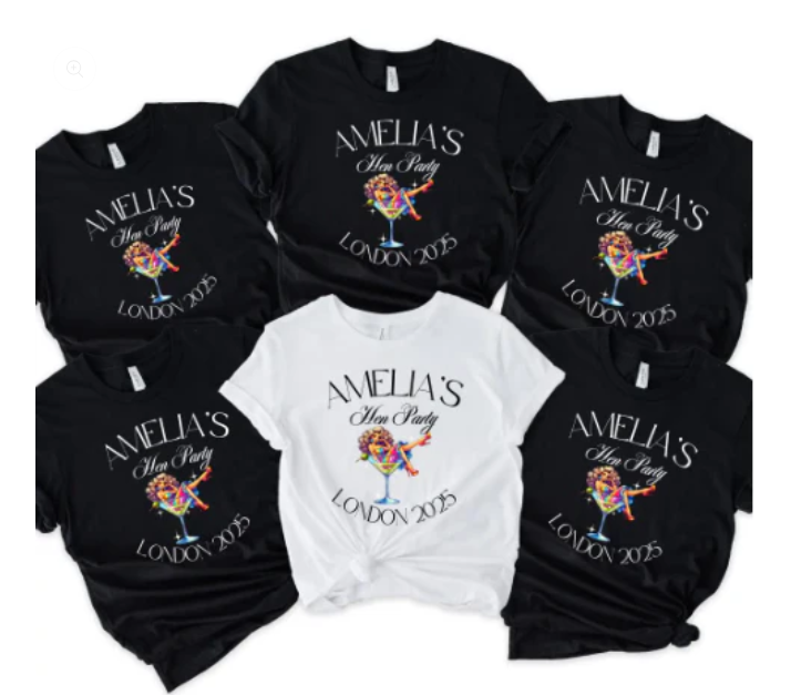 Martini Glass Hen Do Party T-Shirts